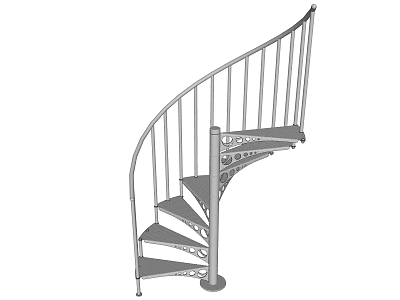 Modern Spiral Staircase Design With Metal Railing And Sleek Structure 3d model