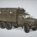 Vintage Military Truck With Six Wheel Drive Green Cargo Body Side Windows And Classic Design