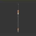 Laboratory Syringe With Red Tip Orange Components Graduated Scale On Gray Background
