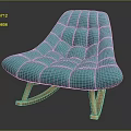 Stylish Modern Turquoise Tufted Lounge Chair With Wooden Legs Design