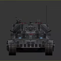 Modern Military Vehicle Armored Tank 3D Rendered With Camouflage Pattern Main Gun And Tracks