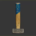 Reliable Hardware Tool Hammer Featuring Silver Metal Head Wooden Handle And Blue Coating