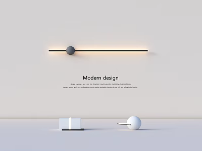 Modern Minimalist Wall Lamp With Sleek Linear Design And Spherical Accents For Contemporary Interiors 3d model