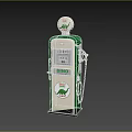 Vintage Green And White Gas Pump With DINO Logo And Dinosaur Graphic