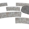 Arched Stone Wood Decorative Elements With Natural Rustic Stone Pieces 3d model