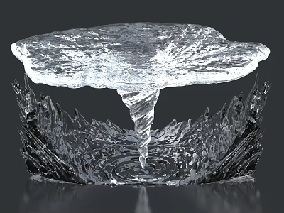 Artistic Modern Decorative Ornament Set With Transparent Crystal Spiral Design Irregular Top And Spiked Base 3d model