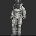 A Man in Astronaut Spacesuit With Black Helmet And Detailed Gear
