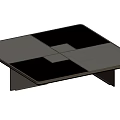 Modern Coffee Table With Square Patterned Brown And Beige Surface And Black Base 3d model