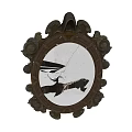 Vintage Decorative Mirror With Ornate Metal Frame And Intricate Carvings