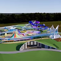Colorful Modern Children's Playground With Slides Climbing Structures And Interactive Play Areas