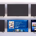 Smart Televisions Showing Multiple Screens With App Interfaces Time And Modern Features 3d model