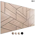 Wooden Geometric Pattern Wall Design With Modern Spliced Panel Decor 3d model