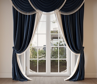 Modern home curtains 3d model