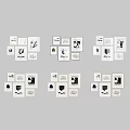 Photo Wall With Various Size Frames And Black White Photos Decorative Design