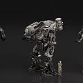Game and Movie Character Large Sci Fi Armored Mech Robots With Human Operator 3d model