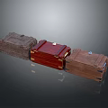 Three Wooden Storage Trunks In Brown Red And Natural Tones For Home Organization