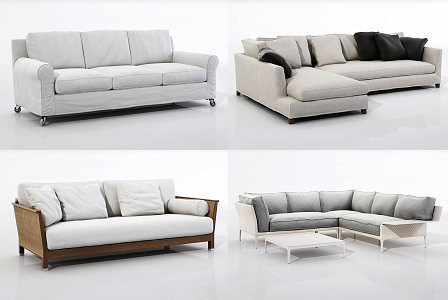 Modern Combination Sofa Office Leisure Sofa 3d model