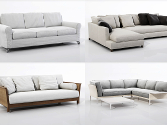 Modern Combination Sofa Office Leisure Sofa 3d model