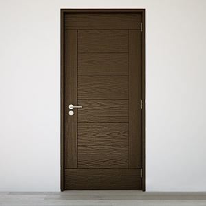 swing door wooden door 3d model