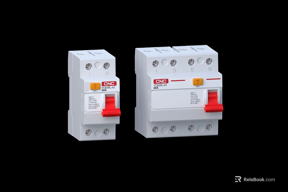 White Circuit Breaker Switch Panel With Red Buttons For Safety Protection 3d model 