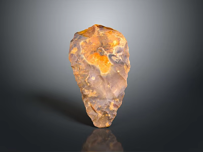 Natural Brown Yellow Orange Stone With Irregular Shape And Textured Surface 3d model