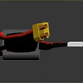 Rechargeable Lithium Battery With Black Casing Yellow Label And Red Black Wires