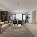 Warm Modern Minimalist Living Room With Comfortable Sofa Marble Coffee Table And Stylish Lounge Chairs