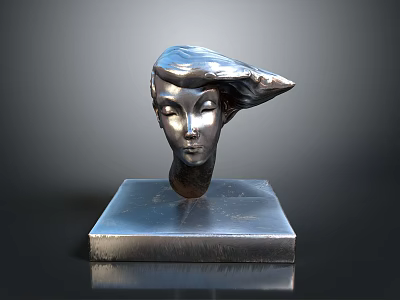 Metal Medical Device Human Head Model For Anatomical Teaching And Training 3d model