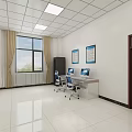 Modern Monitoring Room With Large Display Screen Slogan Banner And Workstations