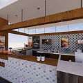 Modern Bubble Tea Shop Interior With Counter Drinks Display And Menu Posters