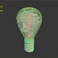 Transparent Glass Light Bulb With Yellow Exclamation Mark And Golden Base
