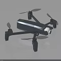 Sleek Modern Blue Electronic Drone With Four Propellers And HD Camera Feature 3d model