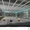 Modern Fitness Gym Interior With Glass Walls Movement Signage And Strength Equipment