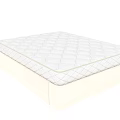 Double Bed Mattress With Diamond Stitch Design On Light Colored Frame 3d model