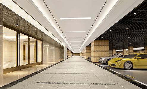 Modern Parking Underground Garage 3d model