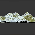 Garden Landscape Terrain Model with Green Vegetation Coverage and Undulating White Design 3d model