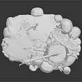 Golden Fantasy Weapons And Decorative Elements With Axe Shield Barrels And Flames