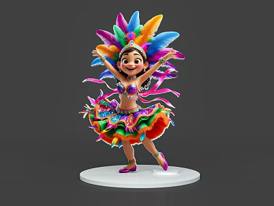 European and American style dancing girl beauty rumba dancers beautiful girl dance costumes animation role film and television role hand silhouette 3d model