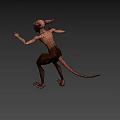 Fierce Game And Movie Character With Pointed Ears Red Eyes Tail And Claws