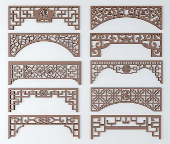 Chinese Style Hanging Ancient Pattern 3d model