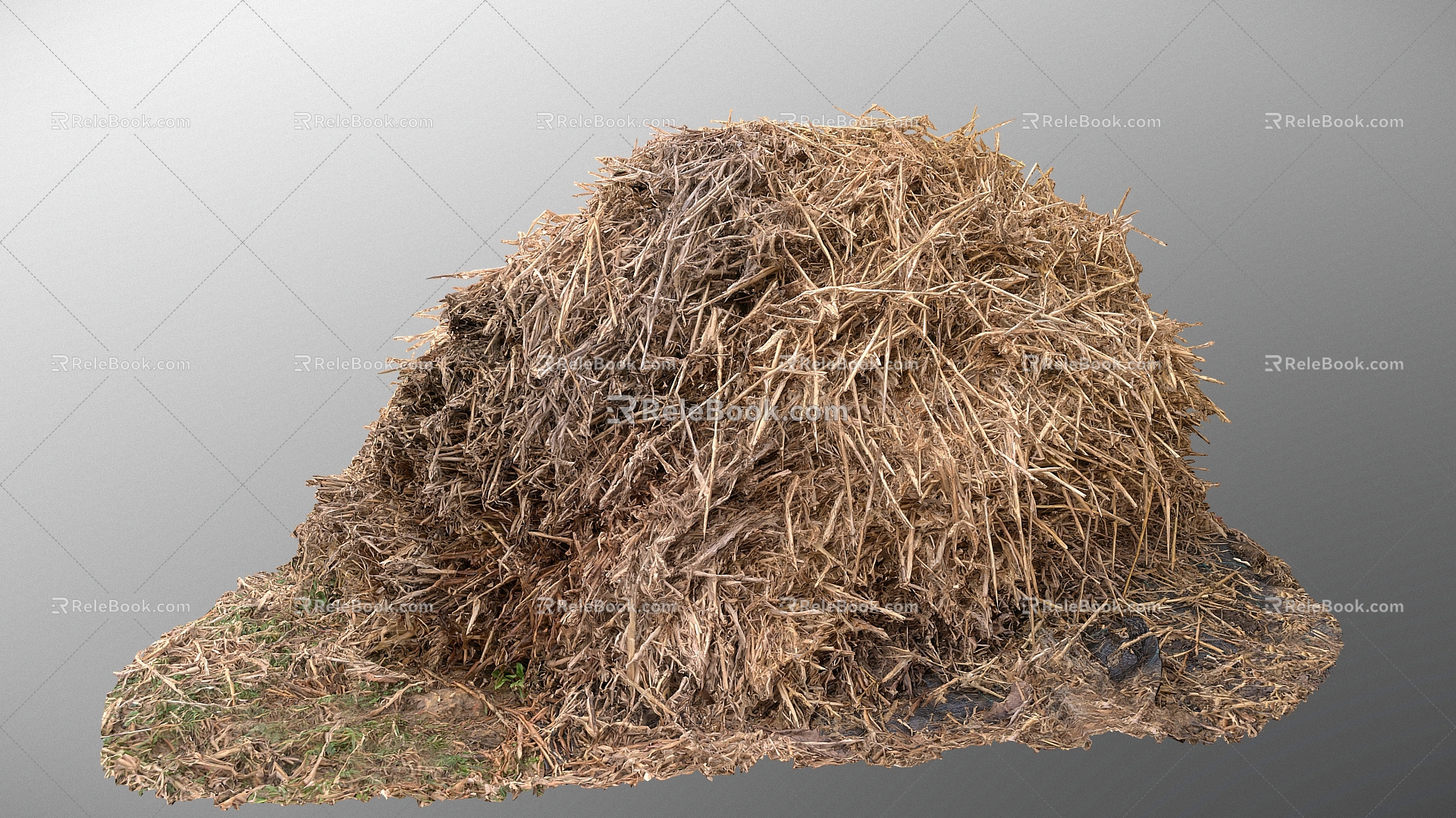 hay small garden hay hay heap hay heap grass weed wheat spike 3d model