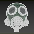 Classic Green Gas Mask With Circular Lenses Metallic Components And Filters