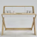 Desk Solid Wood Simple Writing Desk Nordic Computer Desk Home Bedroom Middle School Student Office Table 3d model