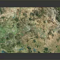 Detailed 3D Terrain Model With Satellite Imagery Vegetation And Water Features