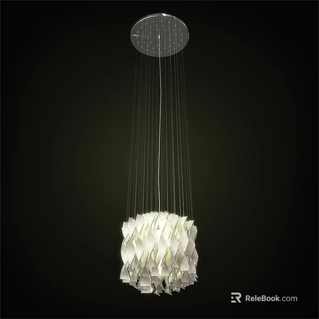 Modern Pendant Light With Layered Geometric Design And Soft Warm Illumination 3d model 