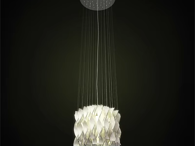 Modern Pendant Light With Layered Geometric Design And Soft Warm Illumination 3d model