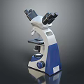 Binocular Laboratory Microscope With Blue White Body And Adjustable Stage For Scientific Research