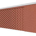 Decorative Brick Wall With Perforated Lattice Pattern And Red Brick Finish 3d model