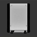 Modern Silver And Black Espresso Machine With Digital Display Control Knobs And Steam Wand