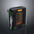 Modern Electric Heater With Black Design Green Indicator Lights Orange Logo And Ventilation Grilles